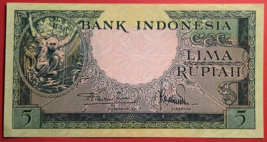 Indonesia - 5 Rupiah (1957) P#49a Kvalitet 01