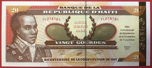 Haiti - 20 Gourdes 2001 P#271 Kvalitet 0