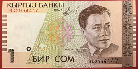 Kyrgyzstan - 1 Som 1999 P#15a Kvalitet 0