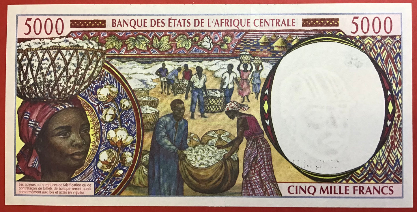 Central African Republic/Cameroun - 5000 Francs 1994 P#204Ea Kvalitet 0