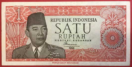 Indonesia - 1 Rupiah 1964 P#80a Kvalitet 01
