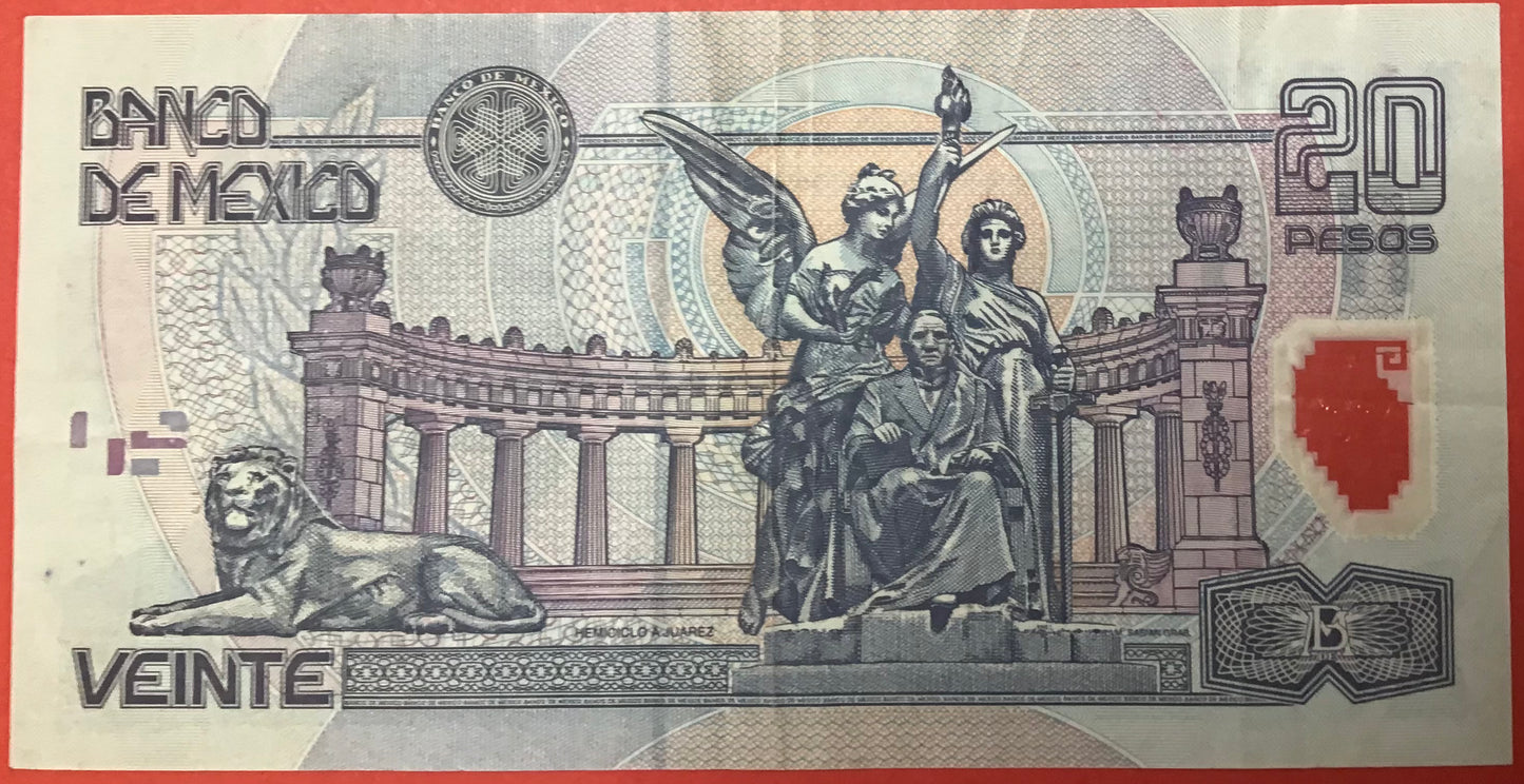 Mexico - 20 Pesos 17.5.2001 P#116b Kvalitet 1+