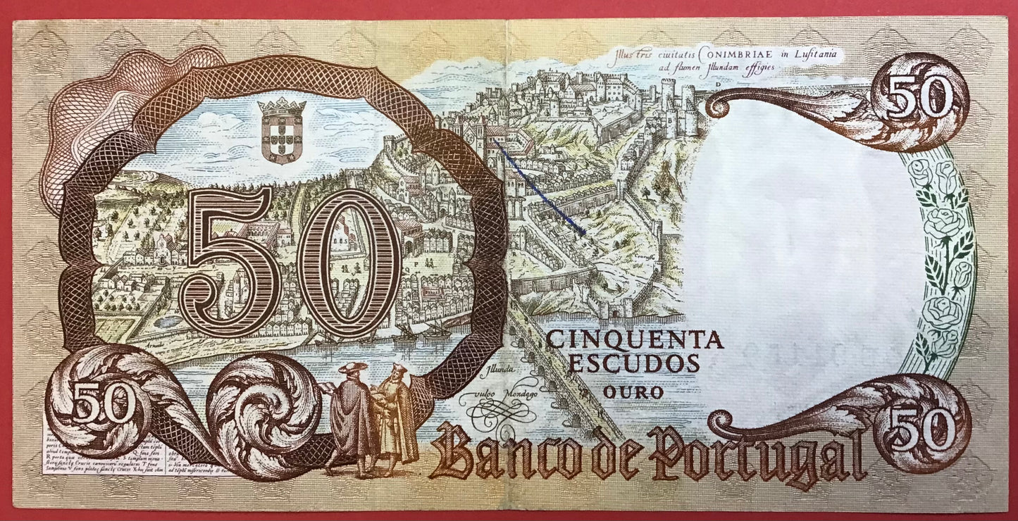 Portugal - 50 Escudos 28.2.1964 P#168 Kvalitet 1+