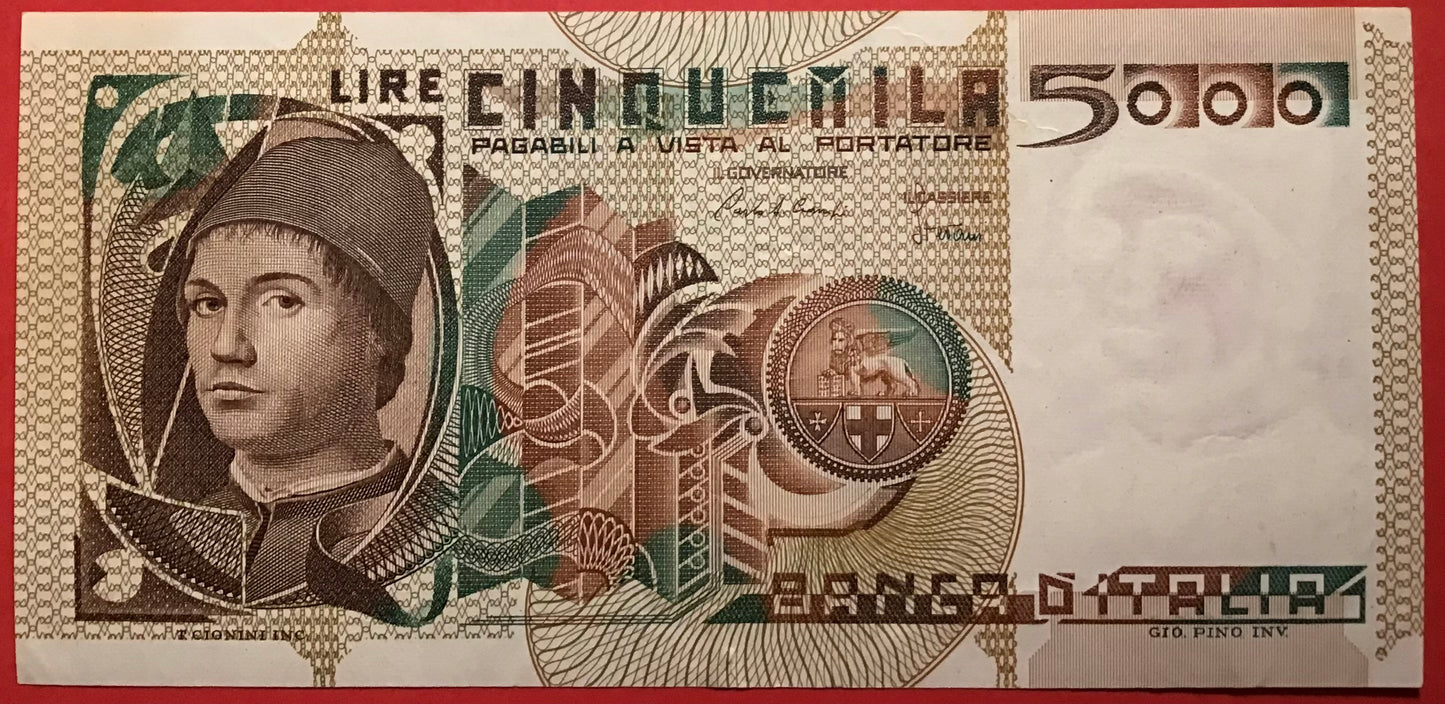Italy - 5000 Lire 19.10.1983 P#105c Kvalitet 1+/01
