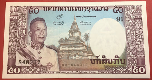 Lao - 50 Kip (1963) P#12b Kvalitet 0