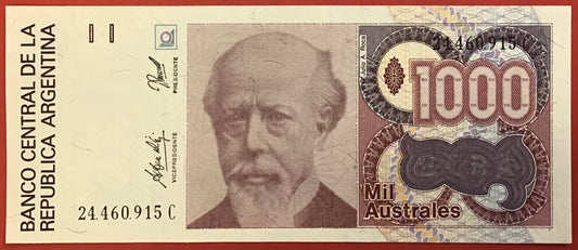 Argentina - 1000 Australes (1988-90) P#329d Kvalitet 0
