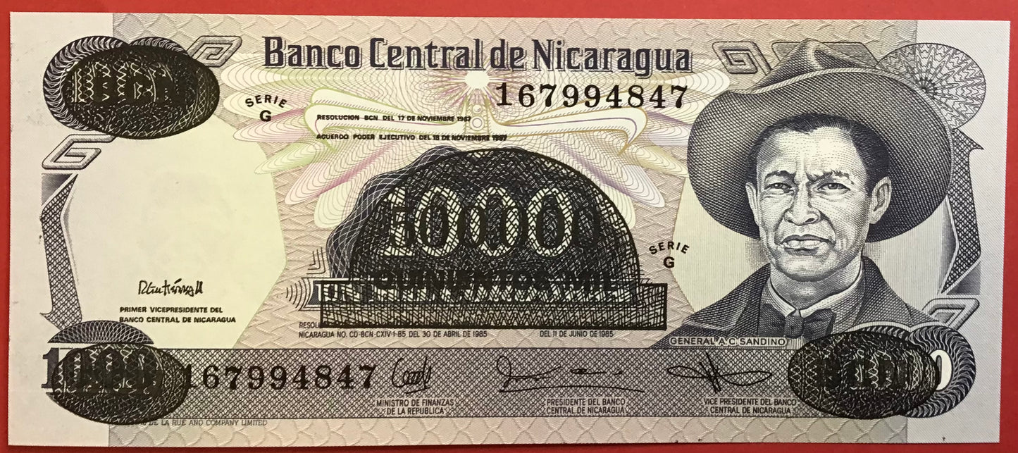 Nicaragua - 500.000 Córdobas on 1000 Córdobas (1987) P#150 Kvalitet 0