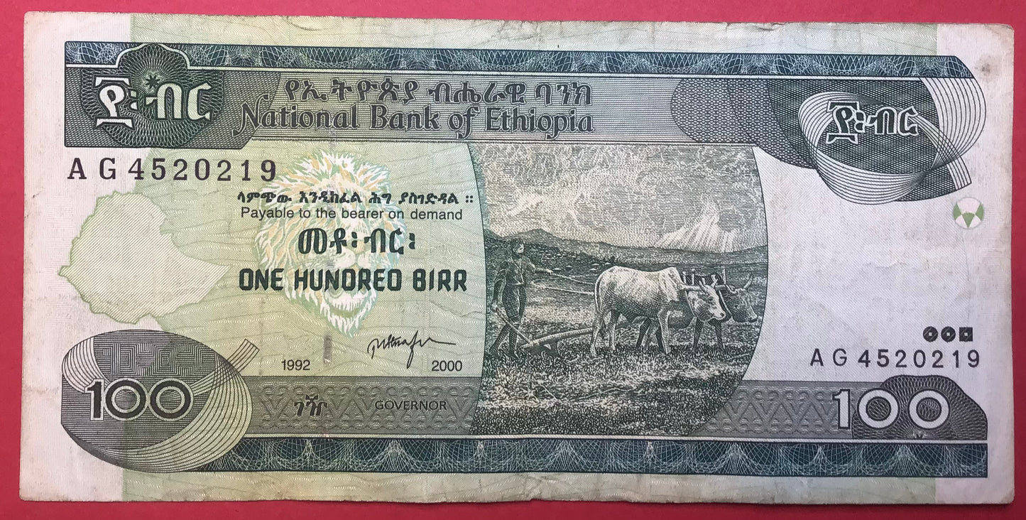 Ethiopia - 100 Birr 2000 P#50b Kvalitet 1+