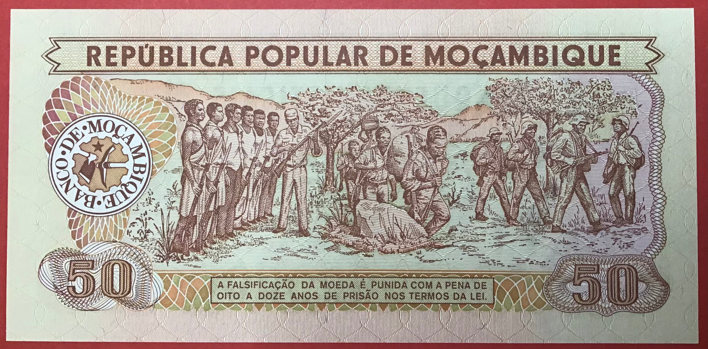 Mozambique - 50 Meticais 16.6.1986 P#129b Kvalitet 0
