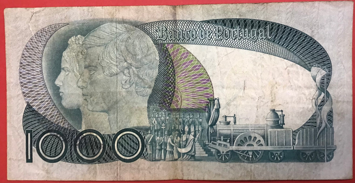 Portugal - 1000 Escudos 16.9.1980 P#175b Kvalitet 1/1+ (Har et riv i højre top)