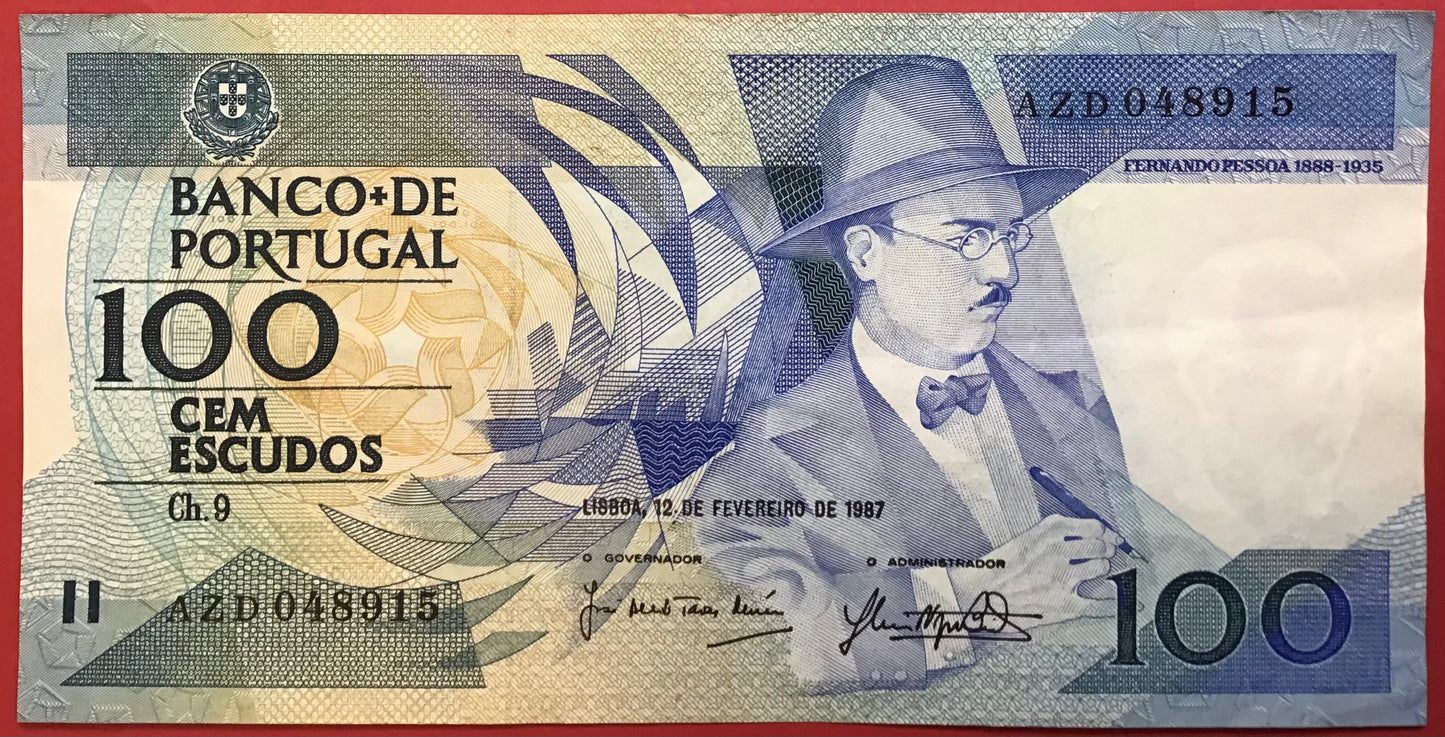 Portugal - 100 Escudos 12.2.1987 P#179b Kvalitet 1+