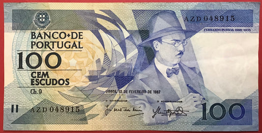Portugal - 100 Escudos 12.2.1987 P#179b Kvalitet 1+