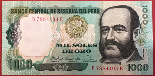 Peru - 1000 Soles de Oro 5.11. 1981 P#122a Kvalitet 0