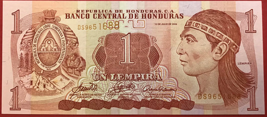 Honduras - 1 Lempira 13.7.2006 P#84e Kvalitet 0