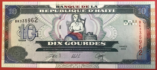 Haiti - 10 Gourdes 2000 P#265a Kvalitet 0
