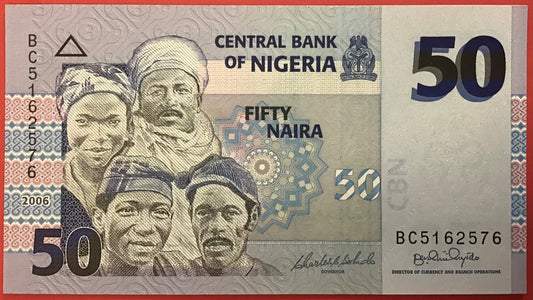 Nigeria - 50 Naira 2006 P#35a Kvalitet 0