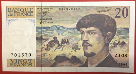 France - 20 Francs 1990 P#151d Kvalitet 01