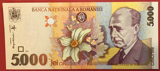 Romania - 5000 Lei 1998 P#107a Kvalitet 0