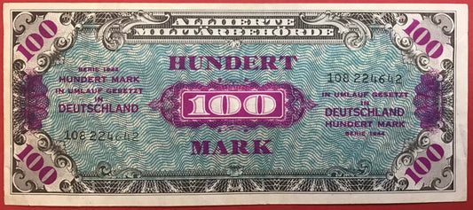 Germany - 100 Mark 1944 *Allied Occupation Serie 1944* P#197b Kvalitet 1+