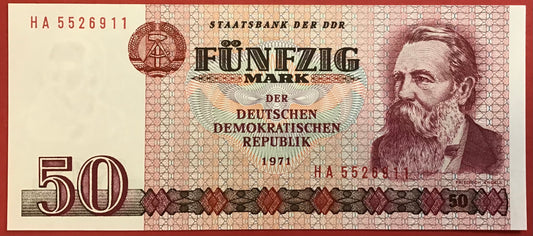 East-Germany - 50 Mark 1971 P#30b Kvalitet 0