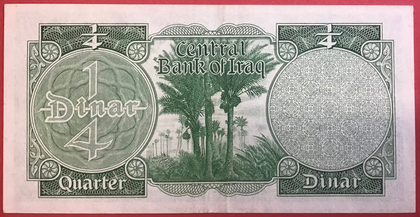 Iraq - 1/4 Dinar (1959) P#51a Kvalitet 1+/01