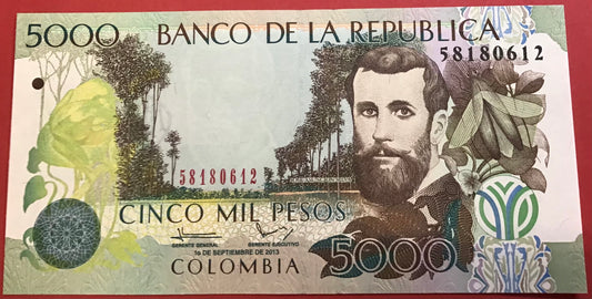Colombia - 5000 Pesos 10.9.2013 P#452p Kvalitet 0