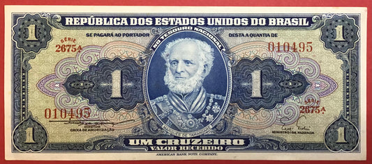 Brazil - 1 Cruzeiro (1954-58) P#150b Kvalitet 0