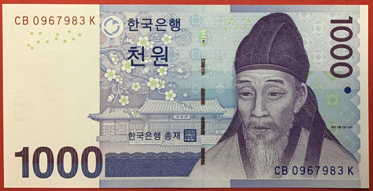 South Korea - 1000 Won (2007) P#54a Kvalitet 0