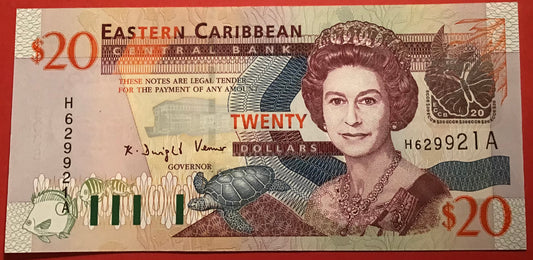 East Caribbean States - 20 Dollars (2003) P#44a Kvalitet 0