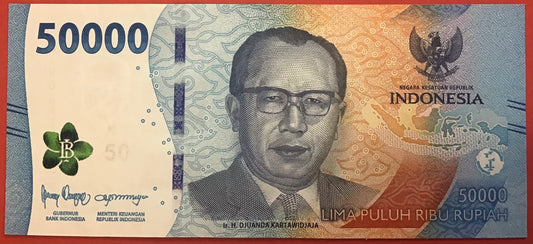 Indonesia - 50.000 Rupiah 2022 P#W167 Kvalitet 0