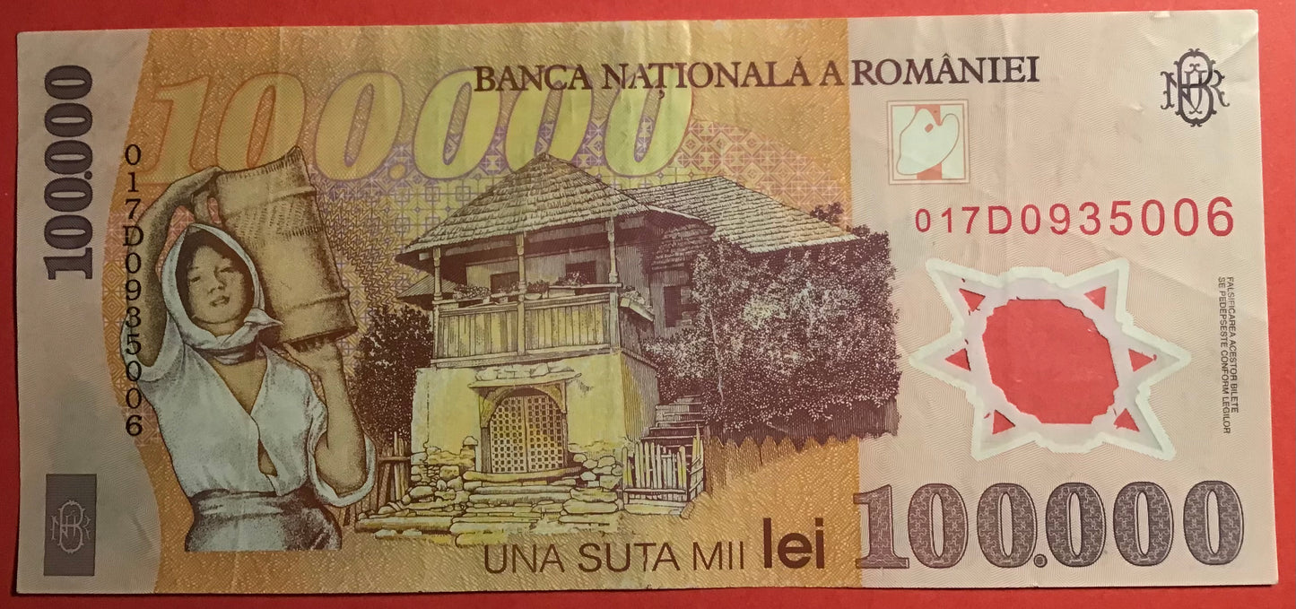 Romania - 100.000 Lei 2001 P#114 Kvalitet 1+