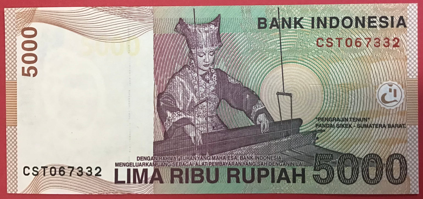 Indonesia - 5000 Rupiah 2001/2003 P#142c Kvalitet 0
