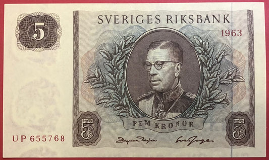 Sweden - 5 Kronor 1963 P#50b Kvalitet 01