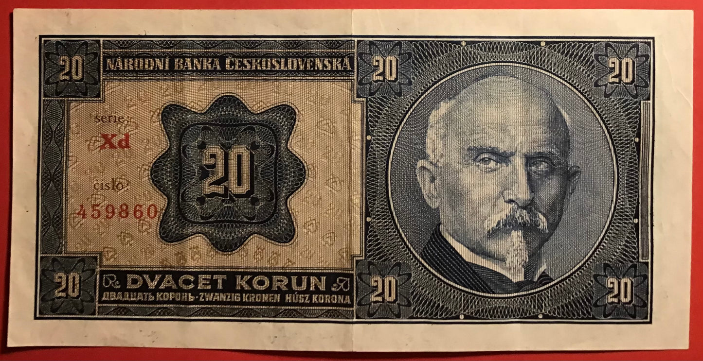 Czechoslovakia - 20 Korun 1.10.1926 P#21a Kvalitet 1+