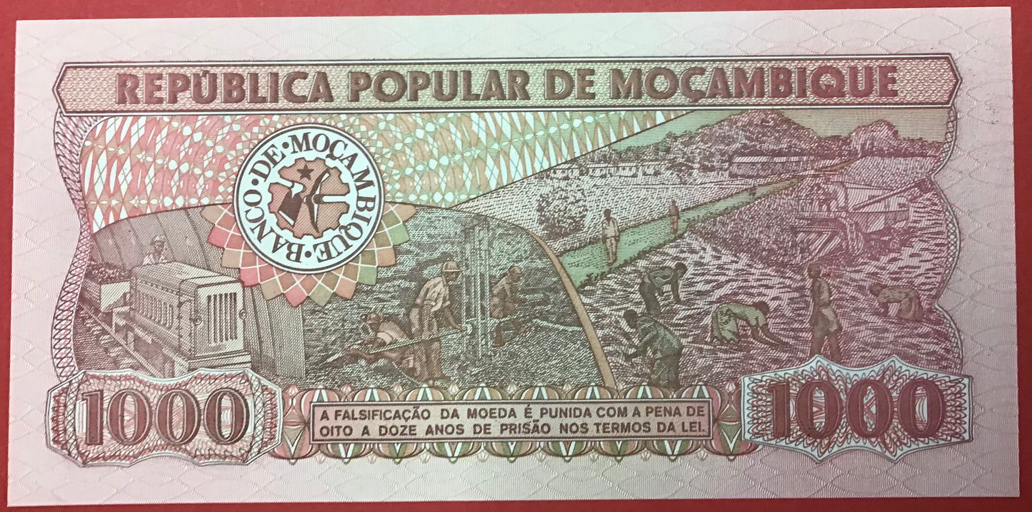 Mozambique - 1000 Meticais 16.6.1989 P#132c Kvalitet 0
