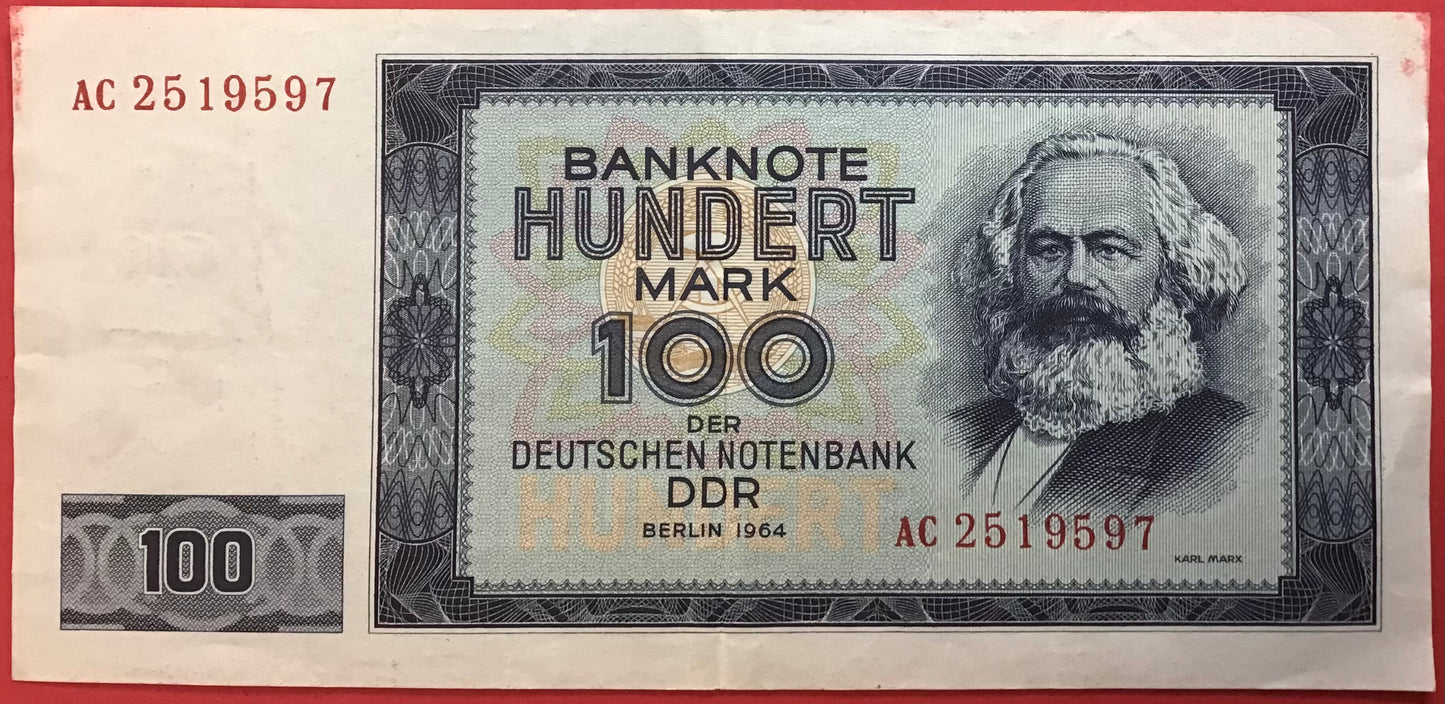 East Germany/DDR - 100 Mark 1964 P#26a Kvalitet 1+