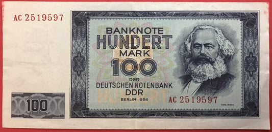 East Germany/DDR - 100 Mark 1964 P#26a Kvalitet 1+