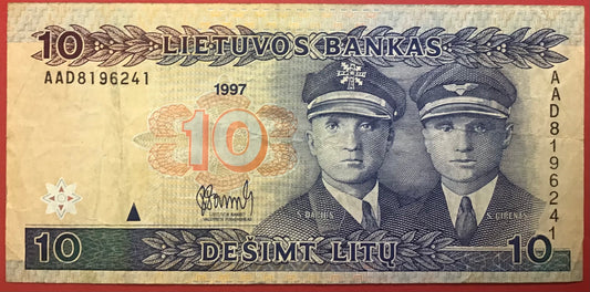 Lithuania - 10 Litu 1997 P#59 Kvalitet 1/1+