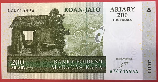 Madagascar - 200 Ariary 2004 P#87a Kvalitet 0
