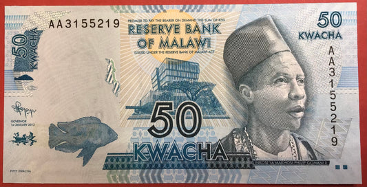 Malawi - 50 Kwacha 1.1.2012 P#58a Kvalitet 0