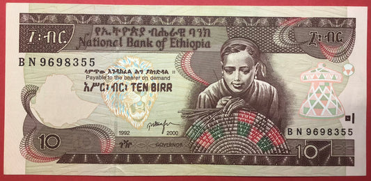 Ethiopia - 10 Birr 2000 P#48b Kvalitet 01