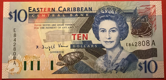 East Caribbean States - 10 Dollars (2003) P#43a Kvalitet 0