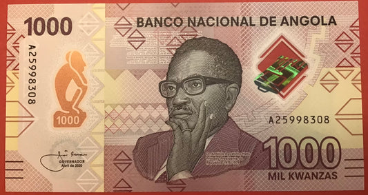 Angola - 1000 Kwanzas 2020 P#W162 Kvalitet 0