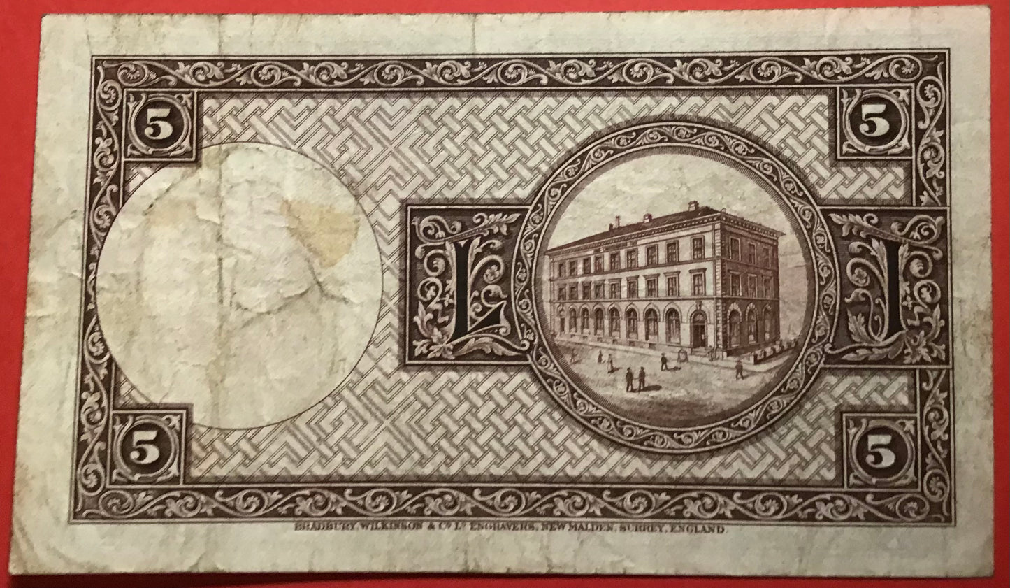 Iceland - 5 Krónur (1928) P#27b Kvalitet 1/1+