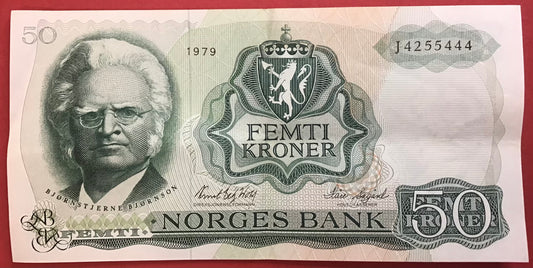 Norway - 50 Kroner 1979 P#37d Kvalitet 1+