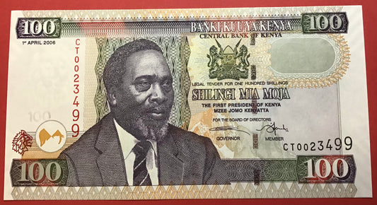 Kenya - 100 Shillings 1.4.2006 P#48 b Kvalitet 0