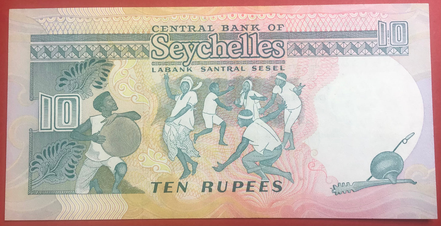 Seychelles - 10 Rupees (1989) P#32 Kvalitet 0