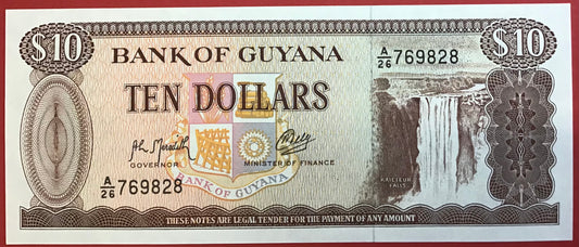 Guyana - 10 Dollars (1966-92) P#23f Kvalitet 0