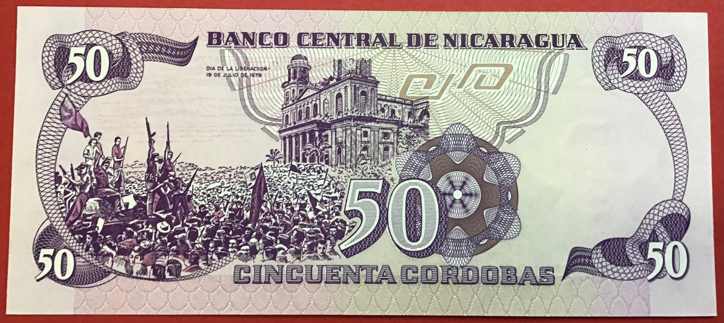Nicaragua - 50 Córdobas 6.8.1984 P#140 Kvalitet 0