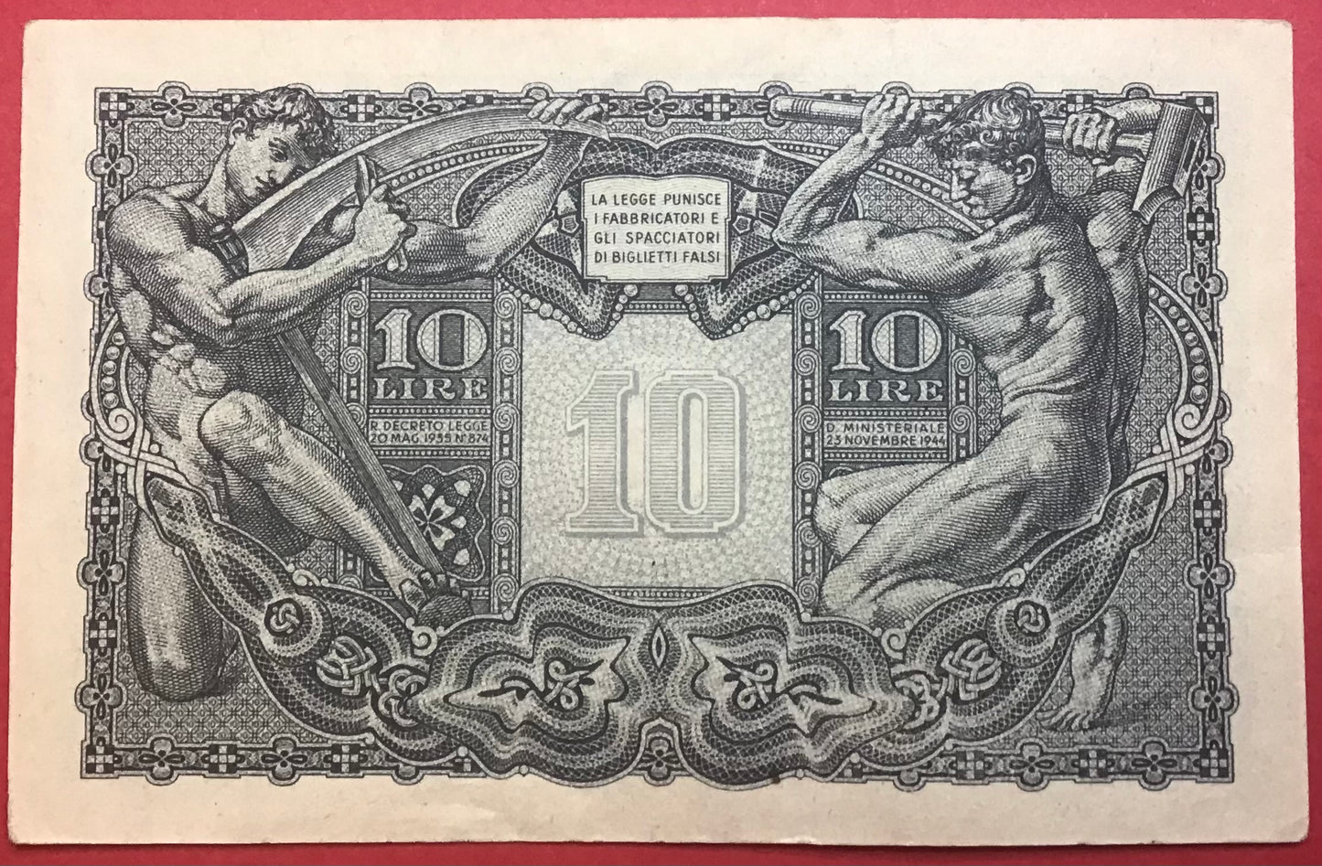 Italy - 10 Lire 23.11.1944 P#32b Kvalitet 1+